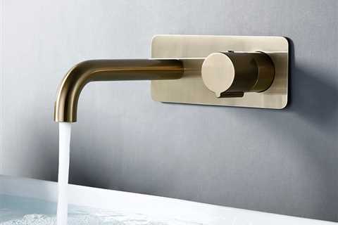 Wall Mounted Brass Bathroom Sink Faucet With Cover Plate