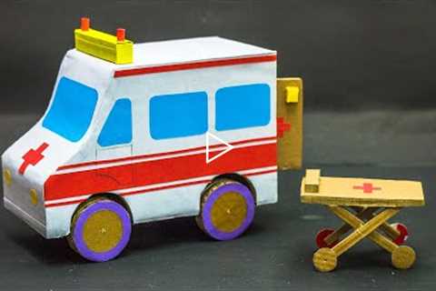 How To Make An Ambulance With Cardboard | School Projects | Cardboard Crafts