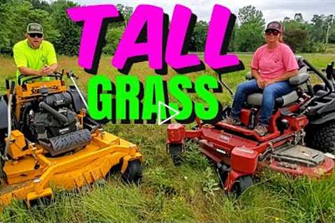 Mowing Tall Grass With Two Of The Best Mowers Available [ WHO NEEDS A BRUSH HOG ]