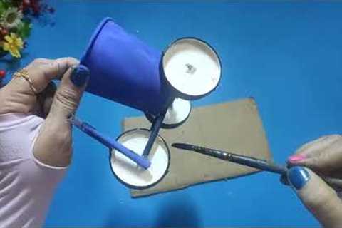 How To Make a Cycle a Cardboard Cup🚲🛵 |Newspaper Cup Craft Ideas|Paper Cup Cycle|Showpiece Making ..