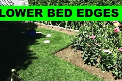 Maintaining lawn edging around flower beds