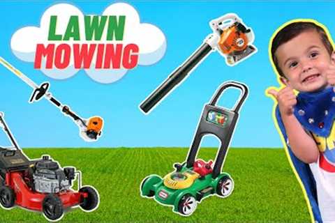 Lawn Mowers for Kids | Weed Eater & Leaf Blower | Yardwork for Kids | Fun Pretend Play for..