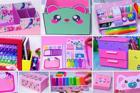 6 Easy ideas + Cardboard and colored paper / Crafts organizers and pencil cases