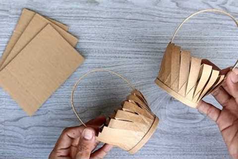 AMAZING DIY BASKET FROM CARDBOARD | Perfect for Wedding Giveaways | Cardboard Craft Ideas