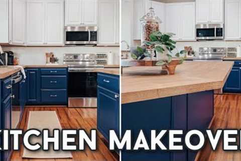 DIY Kitchen Makeover! Painting Cabinets, Butcher Block Countertops, Decorating Ideas, Before &..