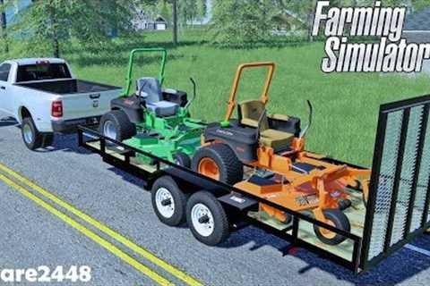 Mowing Lawns With Scag & Bobcat 72inch Mowers | New Ram Work Truck | Lawn Care | FS19