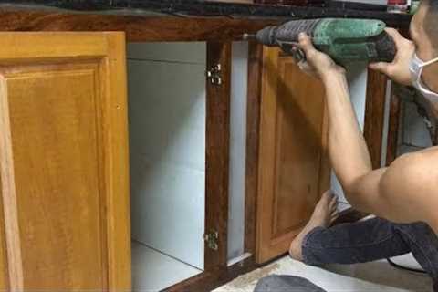 Build & Install Frame Under Kitchen Cabinets - Amazing Woodworking Skills Extremely Smart..