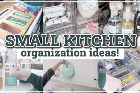 SMALL KITCHEN ORGANIZATION IDEAS 2023 / RENTER FRIENDLY SMALL SPACE ORGANIZATION HACKS & IDEAS