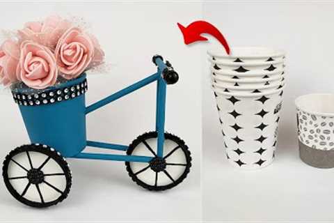 How to Make a Bike a Cardboard Cup | Paper cup craft ideas | Paper cup cycle