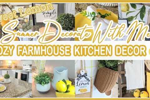 🍋 NEW! 2023 COZY SUMMER FARMHOUSE KITCHEN DECORATE WITH ME │YELLOW/LEMON KITCHEN DECOR IDEAS