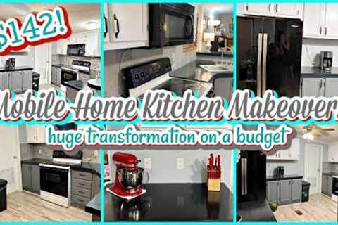 NEW *2023* MOBILE HOME KITCHEN MAKEOVER ON AN EXTREME BUDGET | DOUBLE WIDE KITCHEN TRANSFORMATION