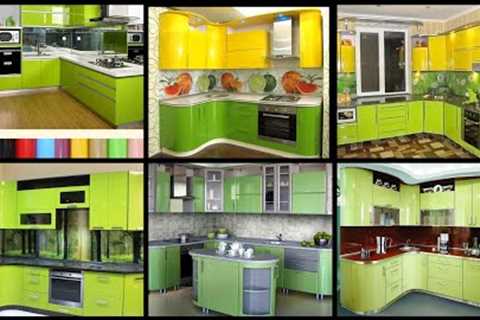 Latest Green Modular Kitchen Cabinet Design Ideas 2023|Open Kitchen Modern Home Interior Design