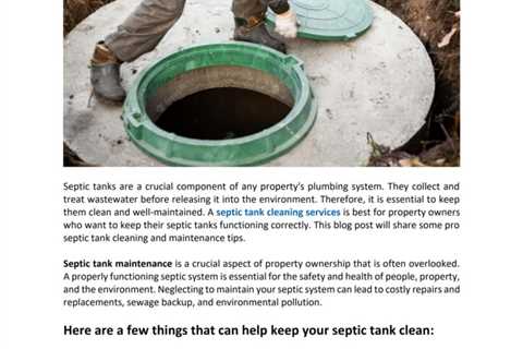 Are You In Need Of Septic Tank Cleaning? This Guide Will Help You Identify A Qualified Septic Tank..