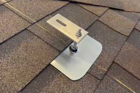 Solar panels mounting set on shingle roof