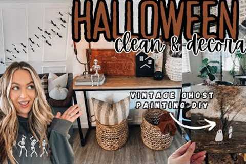 HALLOWEEN CLEAN AND DECORATE 2023 /DIY VINTAGE GHOST PAINTING /HALLOWEEN DECORATING IDEAS BROOKE ANN