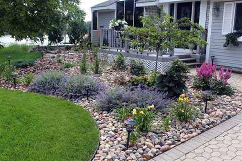 Front Yard River Rock Landscaping