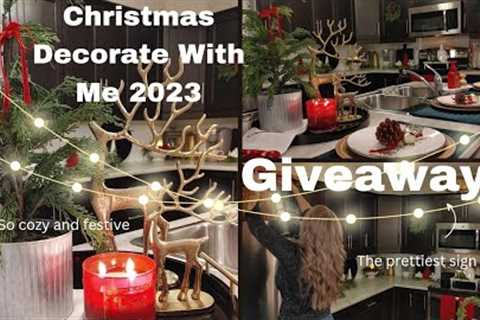 NEW🎀🌲2023 CHRISTMAS KITCHEN DECORATE WITH ME🌲🎀 TRADITIONAL CHRISTMAS DECORATING🎀