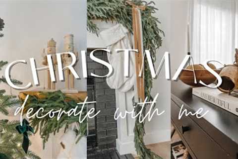 CHRISTMAS DECORATE WITH ME PART 2 || FIREPLACE MANTLE || CONSOLE TABLE STYLING IDEAS || ORGANIC LUXE