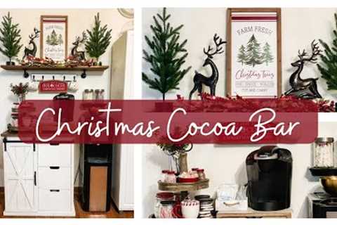 Cozy CHRISTMAS DECORATE with me 2023 | Christmas Decorating Ideas for the Kitchen | Cocoa Bar Decor