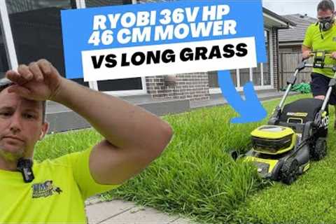 Ryobi 36V HP 46cm Mower In Long Buffalo Grass! Australian Summer conditions in 2024