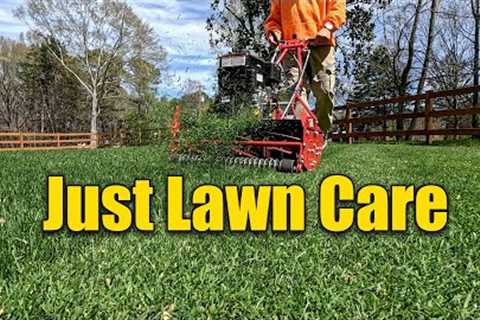 Spring Lawn Care - Cut Weeds Feed - No Talking