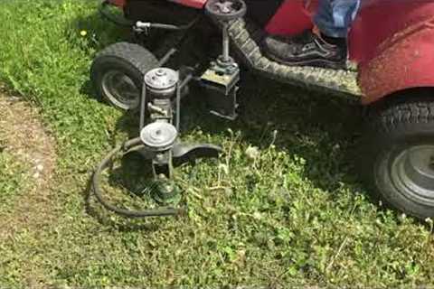 DIY retractable grass trimmer mower arm