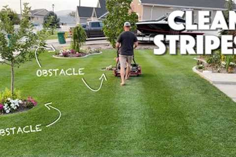 How To MOW STRIPES AROUND OBSTACLES