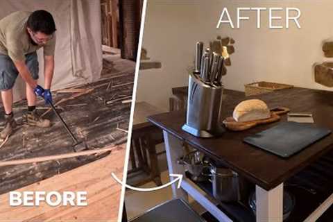 Transforming SCRAP WOOD Into a Rustic Farmhouse Kitchen Island - DIY Reclaimed Wood Project