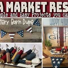 PATRIOTIC 4th of JULY DIY TRASH TO TREASURE THRIFT FLIP CRAFT PROJECTS 2024