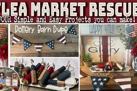 PATRIOTIC 4th of JULY DIY TRASH TO TREASURE THRIFT FLIP CRAFT PROJECTS 2024