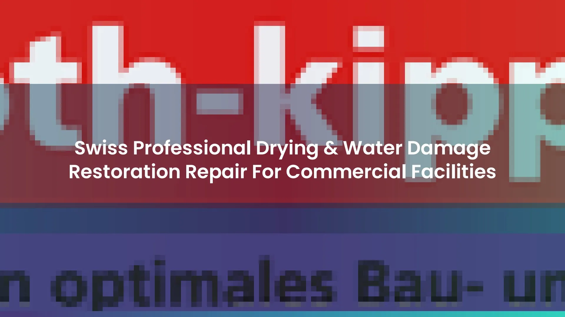 Swiss Professional Drying & Water Damage Restoration Repair For Commercial Facilities