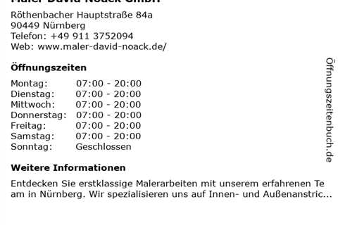 ᐅ Maler David Noack GmbH in Nürnberg | Telefonnummer Öffnungszeiten Adresse